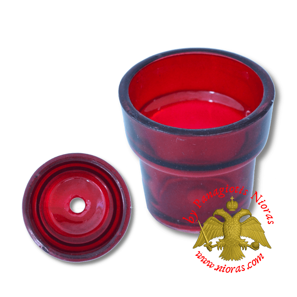 Replacement Oil Candle Glass Cup Design Delta Red 10mm Hole